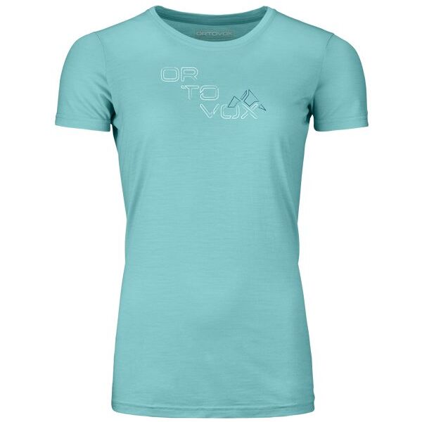 ortovox 185 merino tangram logo ts w - maglietta tecnica - donna light blue l