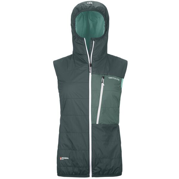 ortovox swisswool piz duan - gilet - donna dark green/green m