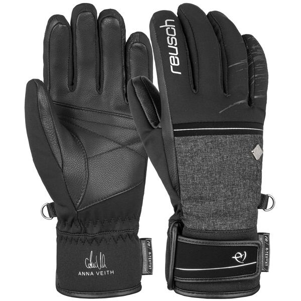 reusch anna veith r-tex® xt - guanti da sci - donna black/dark grey 6,5