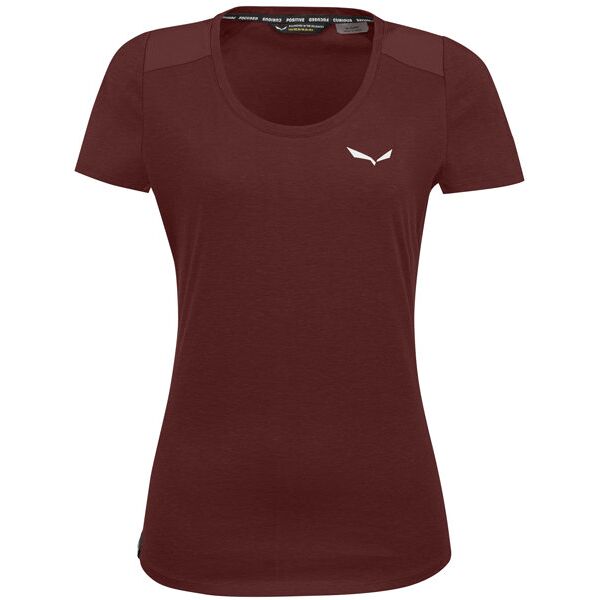 salewa w alpine hemp graphic s/s - t-shirt - donna dark red/white i44 d38