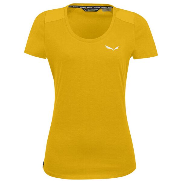 salewa w alpine hemp graphic s/s - t-shirt - donna yellow/white i42 d36