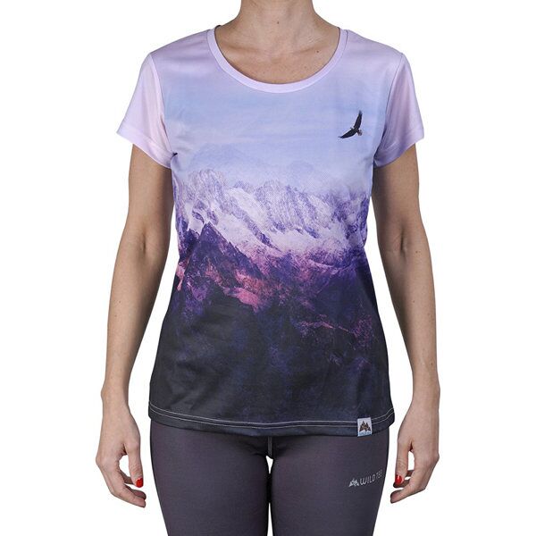 tee aiguille du midi w - maglia trail running - donna purple/blue m