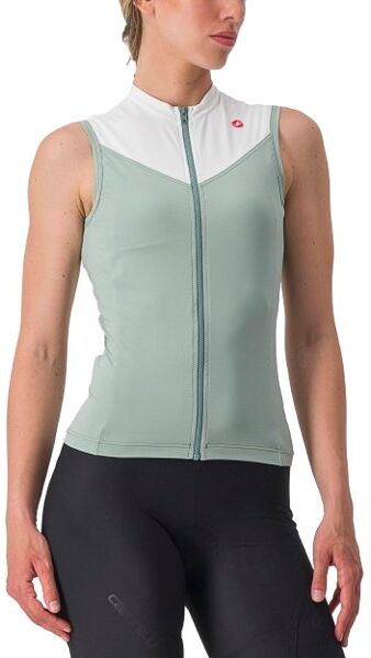 castelli solaris - top bici - donna green/white m