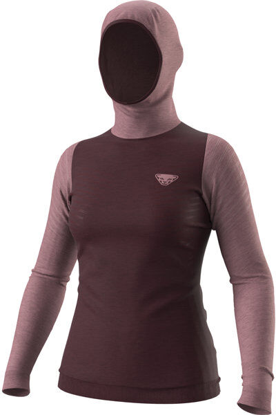 Dynafit Tigard Merino Hoody W - maglietta tecnica - donna Dark Red/Light Pink S