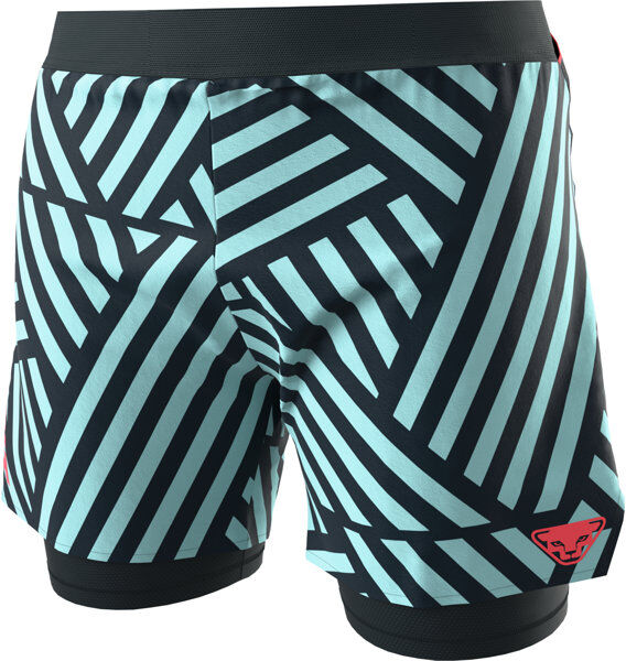 Dynafit Trail Graphic 2/1 W - pantaloni trail running - donna Dark Blue/Light Blue L