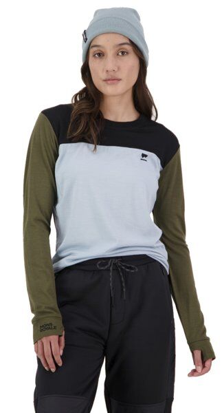 Mons Royale Yotei BF LS - maglia manica lunga - donna Black/Light Blue/Green S