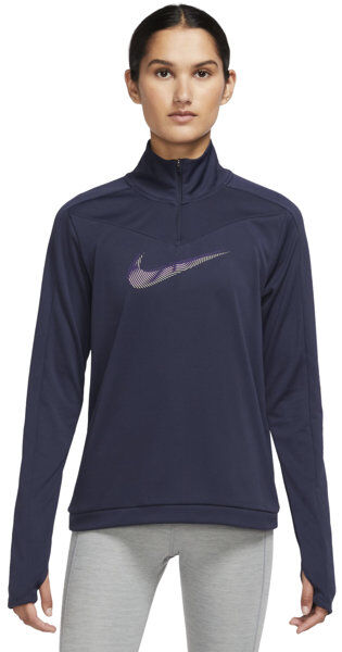 Nike Dri-FIT Swoosh 1/2 Zip - maglia running - donna Purple M