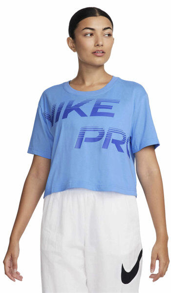 Nike Pro Dri-FIT Graphic W - T-shirt - donna Light Blue L