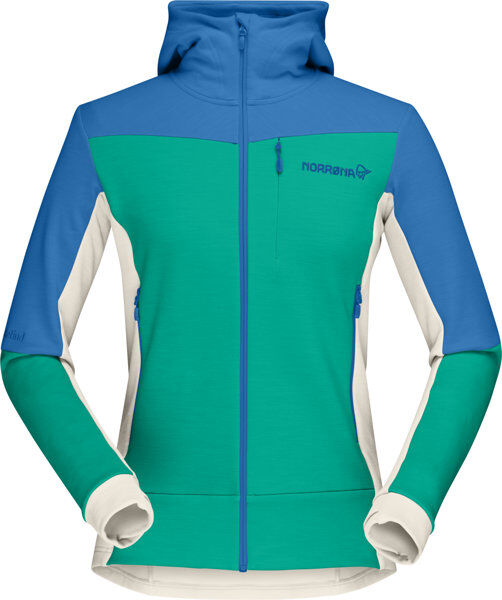 Norrona falketind warmwool2 - felpa in pile - donna Green/Blue/White S