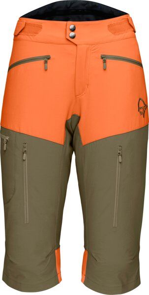 Norrona Fjora Flex 1 - pantaloni corti trekking - donna Dark Orange/Green S