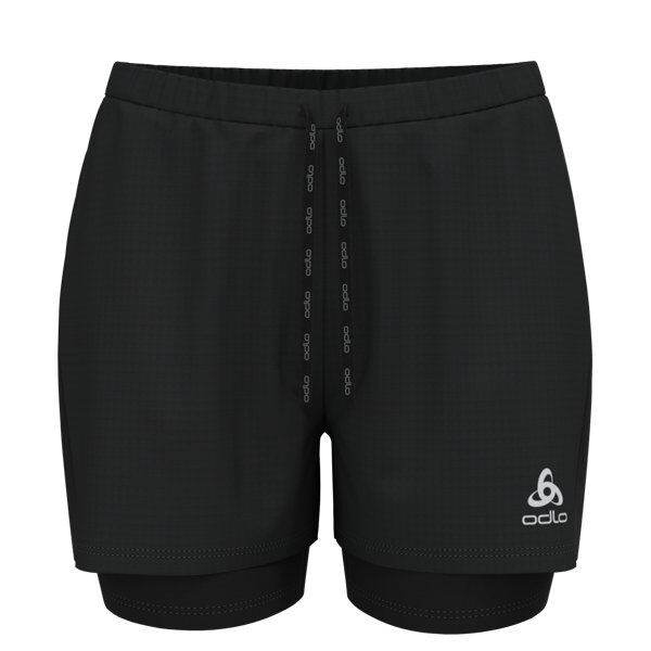 Odlo Essential 3 Inch 2 in 1 - pantaloni corti running - donna Black XS