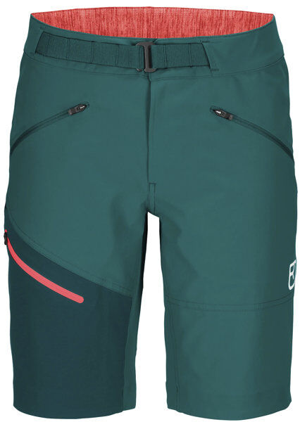 Ortovox Brenta - pantaloni corti arrampicata - donna Green/Red XS