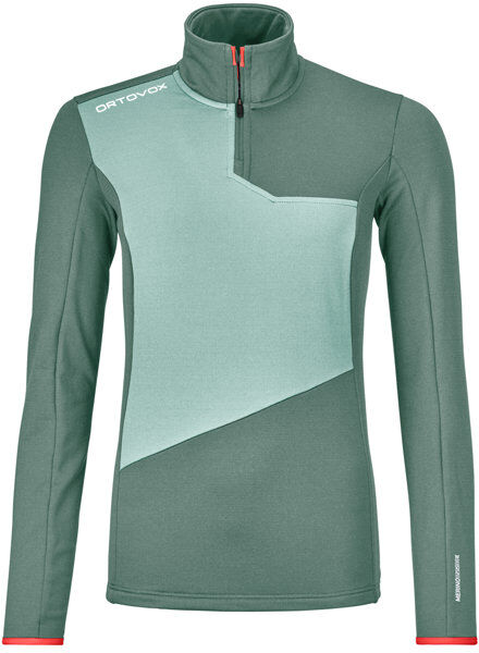 Ortovox Fleece Light Zip W - felpa in pile - donna Green/Light Blue XS