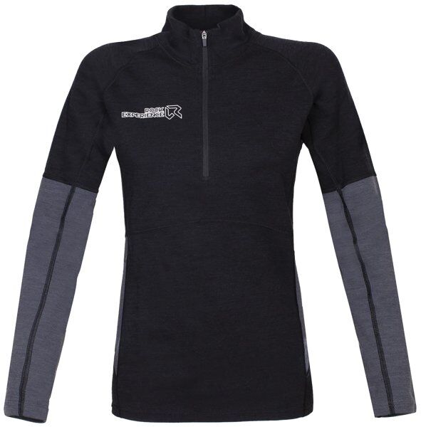 Rock Experience Moonstone Hz Ls W - maglietta tecnica - donna Black/Grey XL