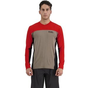 Mons Royale Redwood Enduro VLS - maglia MTB a maniche lunghe - uomo Red/Black/Beige S