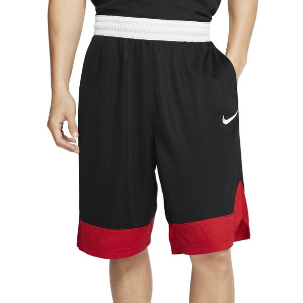 nike dri-fit icon - pantaloni corti basket - uomo black/white/red m