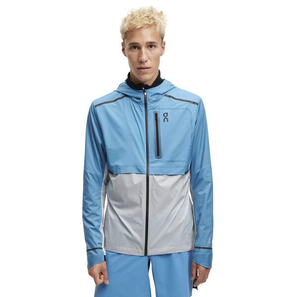 on weather jacket m - giacca running - uomo light blue/grey s
