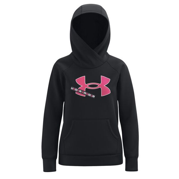 under armour rival fleece logo - felpa fitness - ragazza black/pink ym