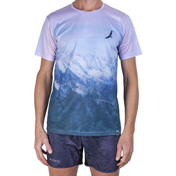 tee aiguille du midi - maglia trail running - uomo green/pink/blue s