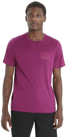 Icebreaker Merino Tech Lite II Mountain Sunset - T-shirt - uomo Pink S