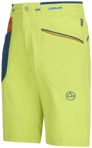 La Sportiva Belay M - pantaloni corti arrampicata - uomo Light Green/Blue/Red XL