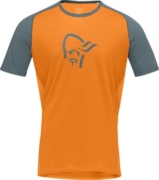 Norrona Fjørå Wool - T-shirt - uomo Orange/Green L