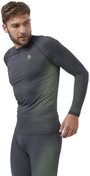 Odlo Performance Warm Eco Baselayer - maglietta tecnica a manica lunga - uomo Grey/Green XL