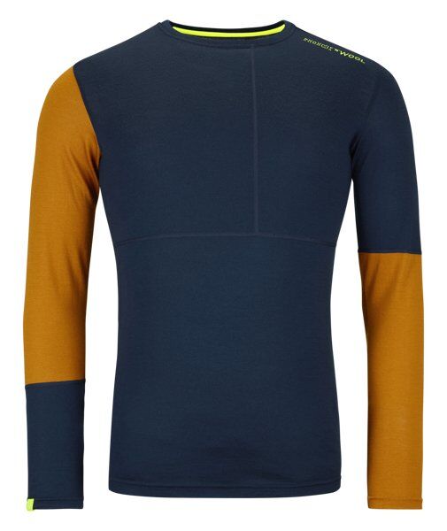 Ortovox Rock'n Wool M - maglietta tecnica a maniche lunghe - uomo Blue/Orange XL