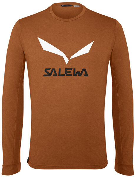 Salewa Solidlogo Dry - maglia a maniche lunghe - uomo Dark Orange/White/Black 46