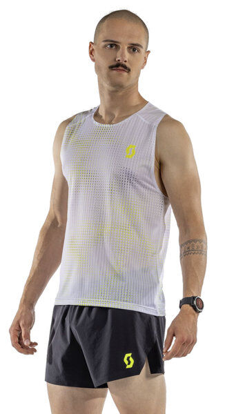 Scott M RC Run SL - top trail running - uomo White/Yellow XL