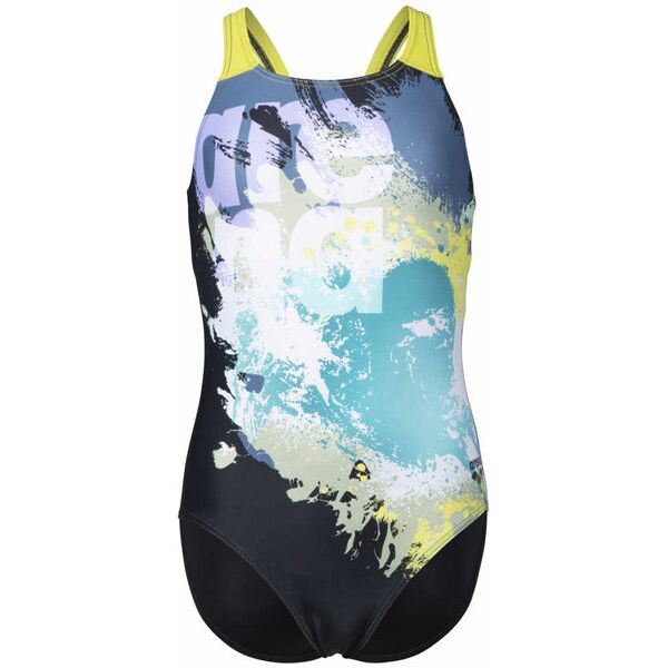 arena waves breaking v back jr - costume intero - bambina black/white/blue 6-7a