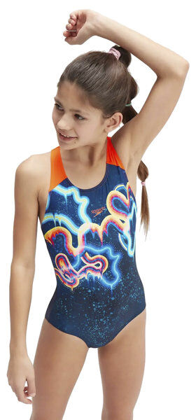 Speedo Digital Splashback - costume intero - bambina Blue/Orange 5/6