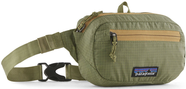 patagonia black hole mini hip pack - marsupio green/light brown