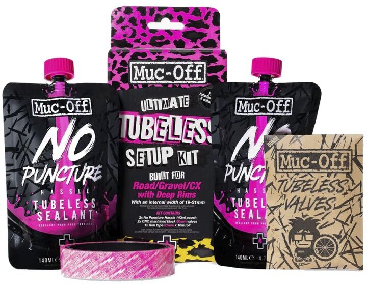 muc-off tubeless setup kit xc/gravel - kit tubeless black/pink