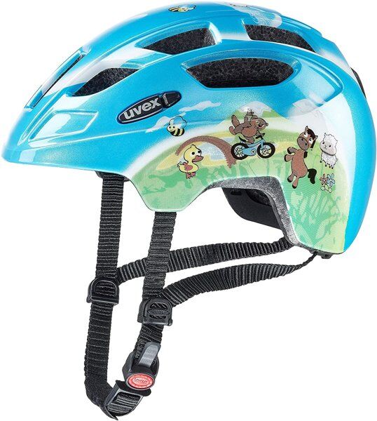 Uvex Finale Led - casco bici - bambino Blue/Green 47/52