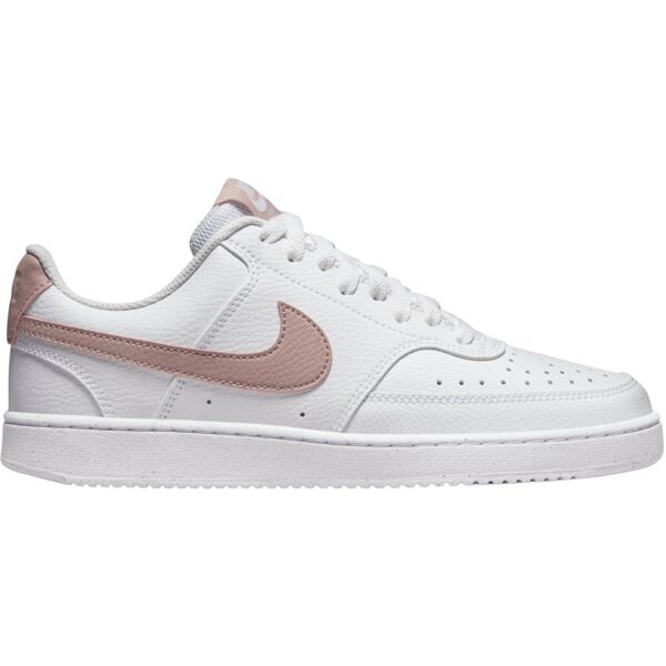 nike court vision low next nature w - sneakers - donna white/pink 6,5 us