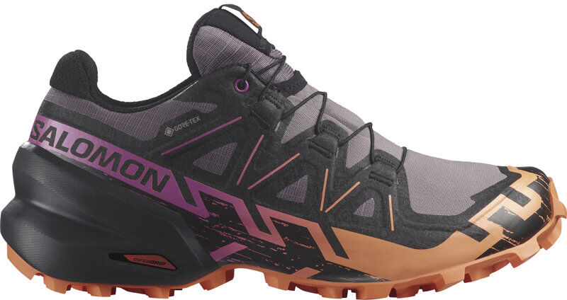 salomon speedcross 6 gtx w - scarpe trail running - donna grey/pink/orange 4 uk