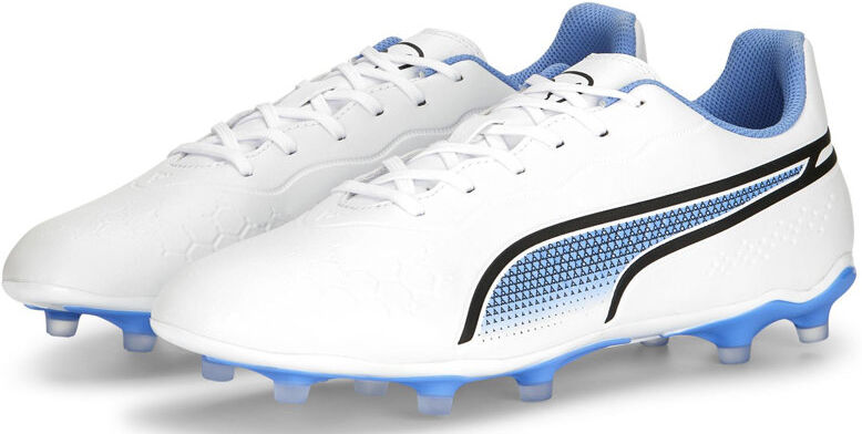 Puma King Match FG/AG - scarpe da calcio per terreni compatti/duri - uomo White/Blue 7,5 UK