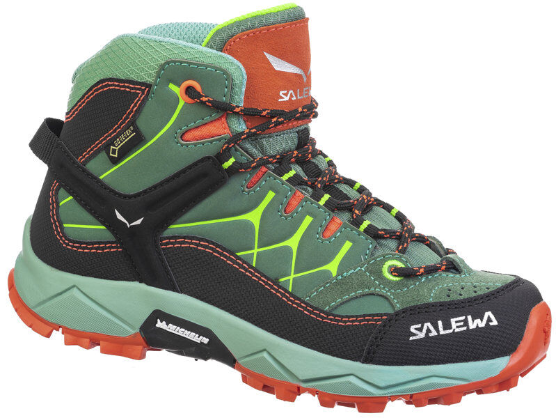 Salewa Alp Trainer Mid GTX JR - scarpe trekking - bambino Green/Black/Orange 30