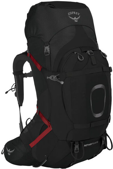 osprey aether plus 60 - zaino trekking black l/xl