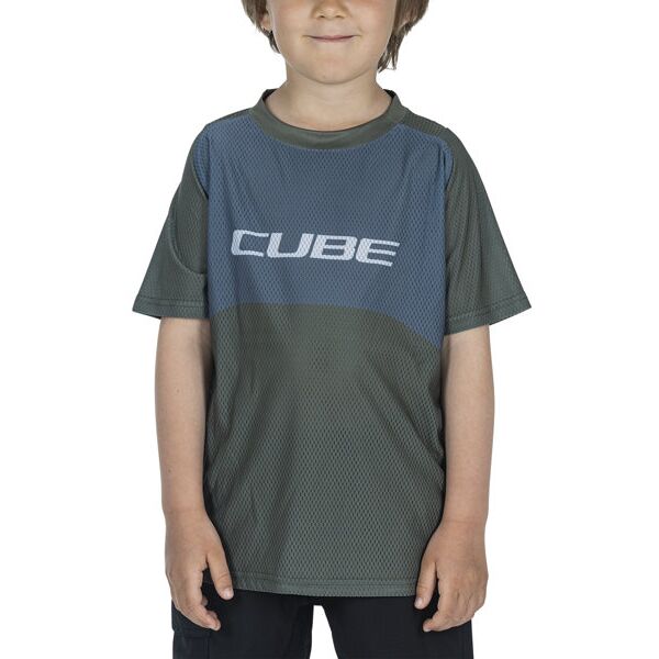 cube vertex rookie s/s tm - maglia ciclismo - bambino green xl