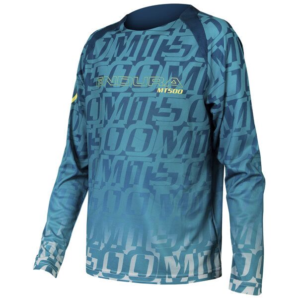 endura k mt500 l/s print ltd - maglia ciclismo - bambino blue 9-10a