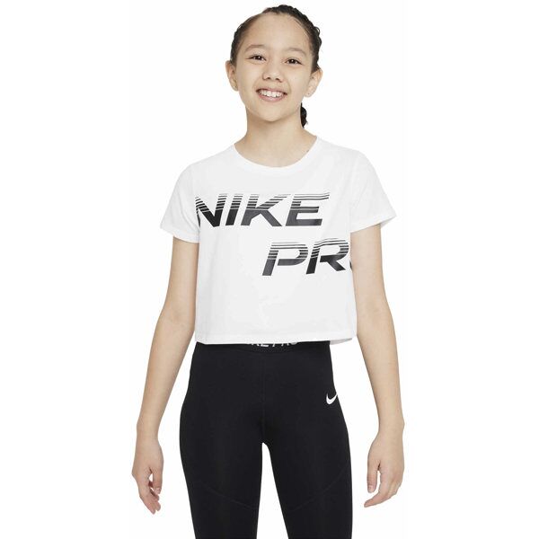 nike dri-fit cotton sport essential jr - t-shirt - bambina white l