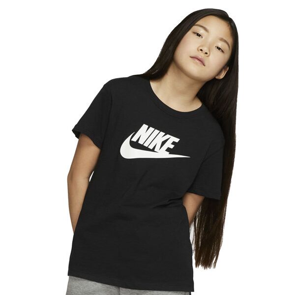 nike sportswear - t-shirt - ragazza black/white xl
