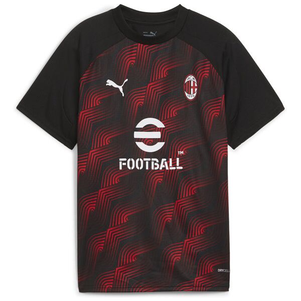 puma ac milan prematch jr - maglia calcio - bambino black/red 152