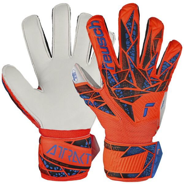 reusch attrakt solid fs junior - guanti da portiere - bambino orange/blue 4