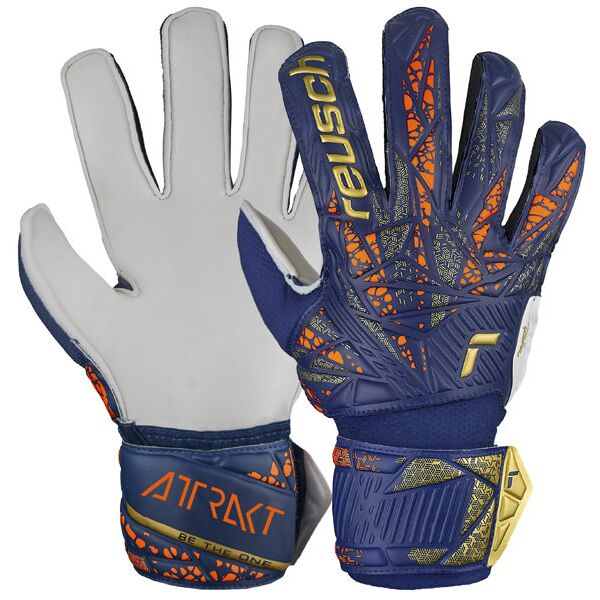 reusch attrakt solid junior - guanti da portiere - bambino blue/brown 4