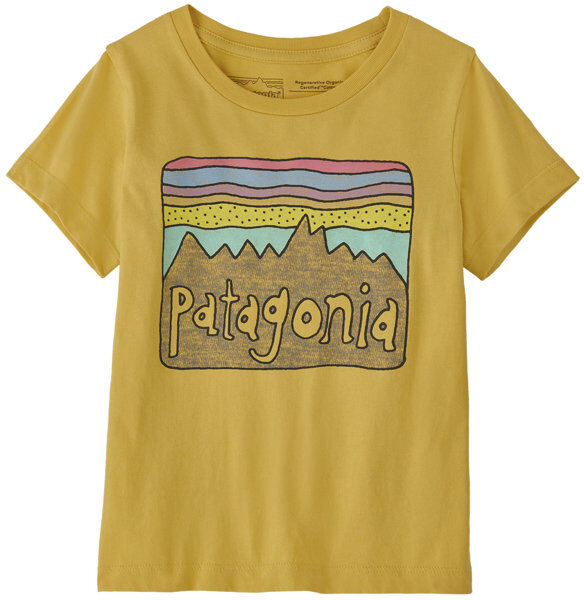 Patagonia Baby Regenerative Organic Certified Cotton Fitz Roy Skies - T-Shirt - bambino Yellow 18M