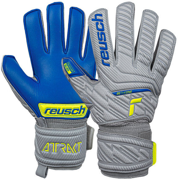 Reusch Attrakt Silver Jr - guanti da portiere - bambino Grey/Yellow/Blue 7