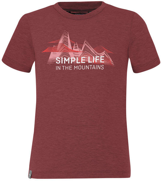 Salewa Simple Life Dri-Rel K - T-shirt - bambino Dark Red/Red/Pink 92